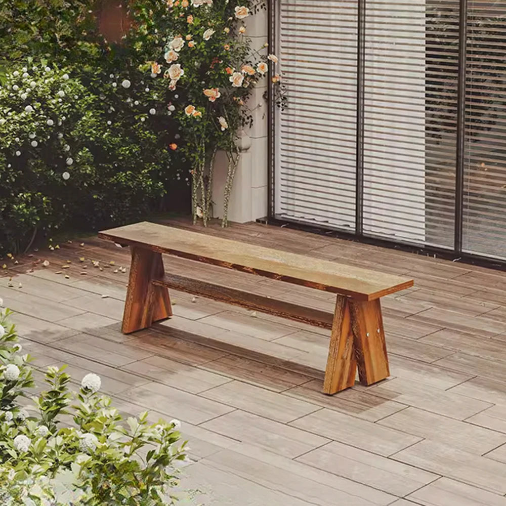 SOLARA 120/150cm Outdoor Garden Bench - Heavy-Duty Solid Timber Construction, Weather-Resistant, Reinforced Crossbeam Support - Brown