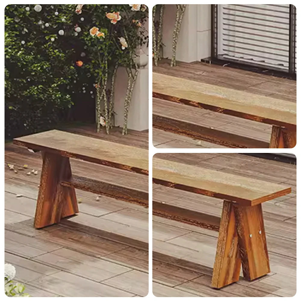 SOLARA 120/150cm Outdoor Garden Bench - Heavy-Duty Solid Timber Construction, Weather-Resistant, Reinforced Crossbeam Support - Brown
