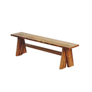 SOLARA 120/150cm Outdoor Garden Bench - Heavy-Duty Solid Timber Construction, Weather-Resistant, Reinforced Crossbeam Support - Brown