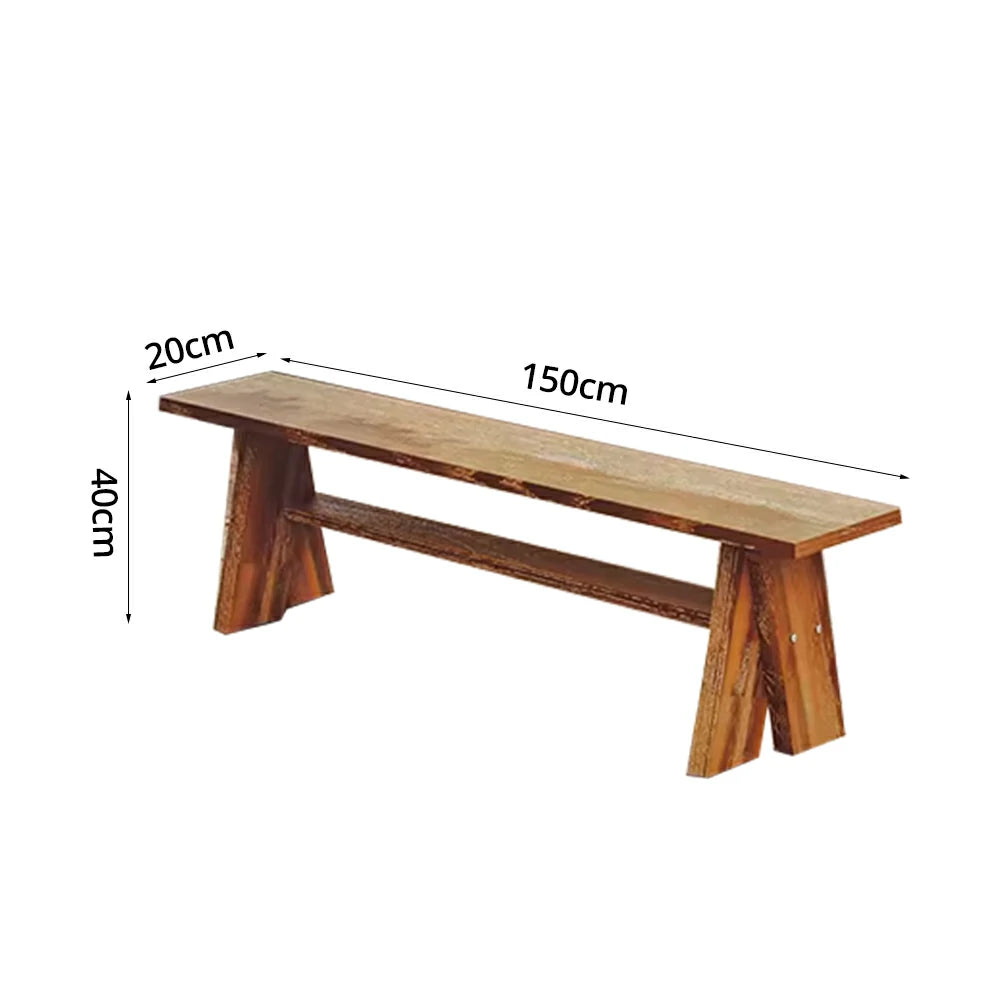 SOLARA 120/150cm Outdoor Garden Bench - Heavy-Duty Solid Timber Construction, Weather-Resistant, Reinforced Crossbeam Support - Brown
