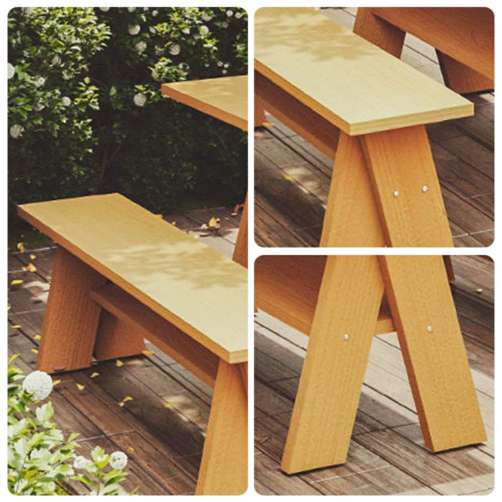 SOLARA 120/150cm Outdoor Garden Bench - Heavy-Duty Solid Timber Construction, Weather-Resistant, Reinforced Crossbeam Support - Yellow