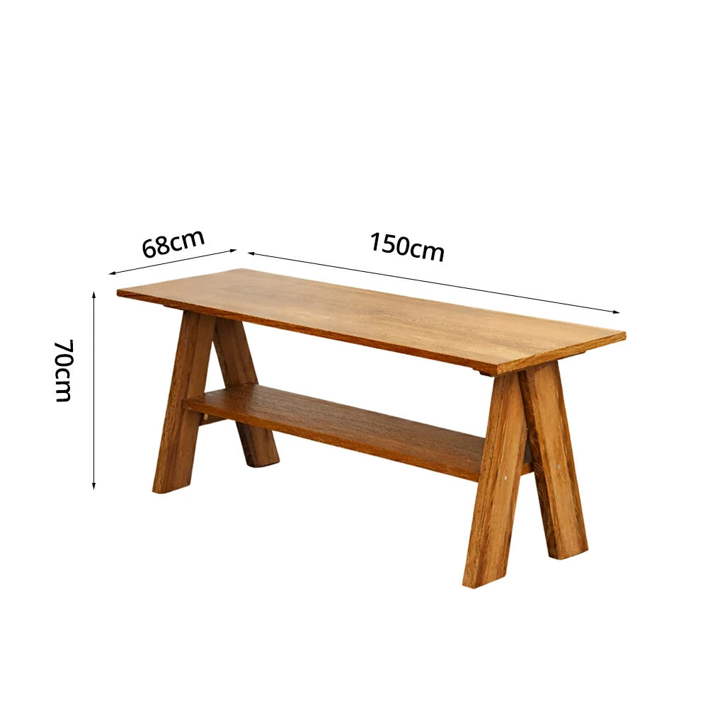SOLARA 120/150cm Outdoor Garden Table - Heavy-Duty Solid Timber Construction, Weather-Resistant, Reinforced Crossbeam Support - Brown