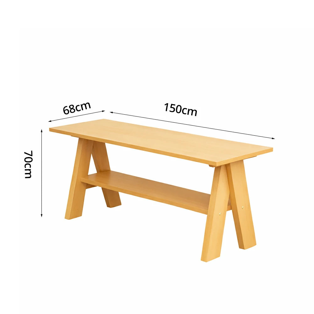 SOLARA 120/150cm Outdoor Garden Table - Heavy-Duty Solid Timber Construction, Weather-Resistant, Reinforced Crossbeam Support - Yellow