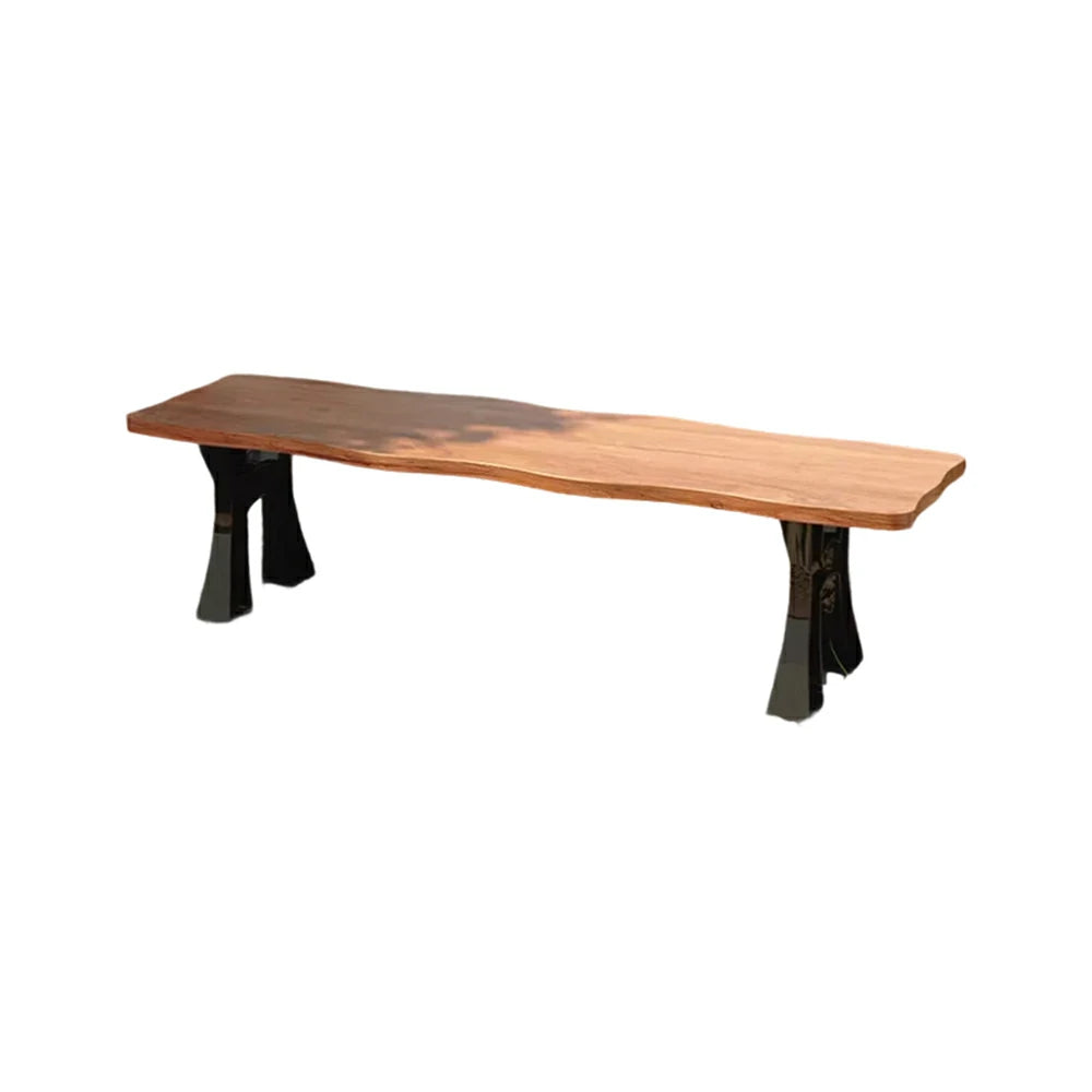 SOLARA 150/180cm Outdoor Garden Bench - Heavy-Duty Cast Iron Frame, Galvanised Support Structure, Adjustable Anti-Slip Legs - Walnut