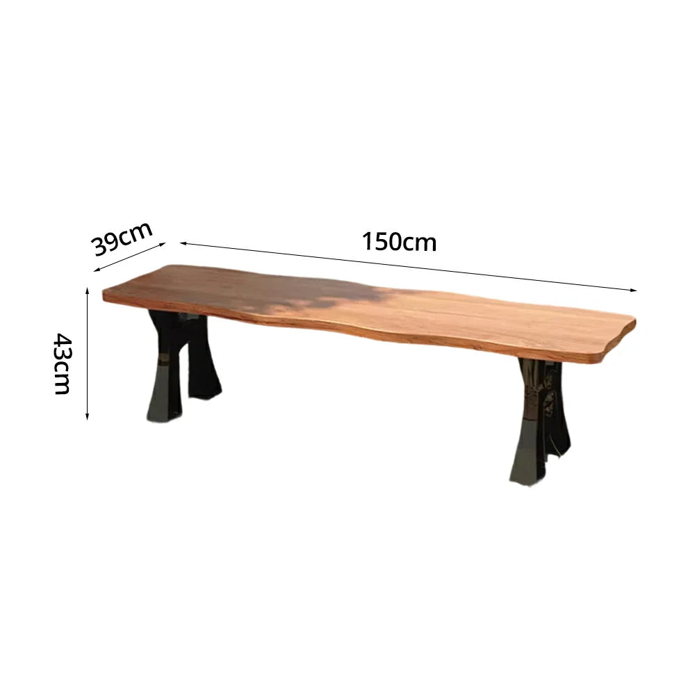 SOLARA 150/180cm Outdoor Garden Bench - Heavy-Duty Cast Iron Frame, Galvanised Support Structure, Adjustable Anti-Slip Legs - Walnut