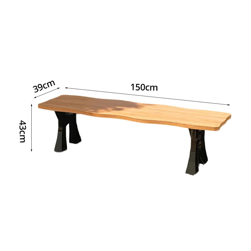 SOLARA 150/180cm Outdoor Garden Bench - Heavy-Duty Cast Iron Frame, Galvanised Support Structure, Adjustable Anti-Slip Legs - Wood