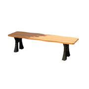 SOLARA 150/180cm Outdoor Garden Bench - Heavy-Duty Cast Iron Frame, Galvanised Support Structure, Adjustable Anti-Slip Legs - Wood