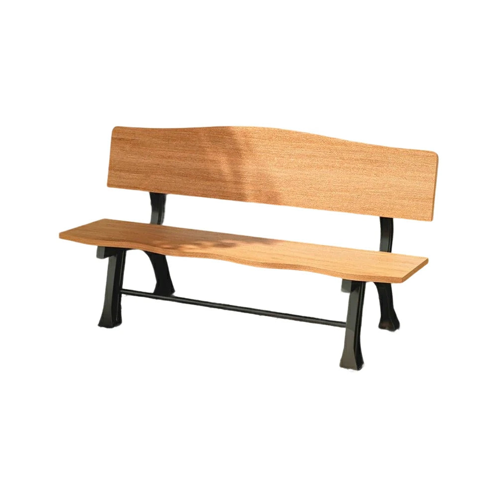 SOLARA 150/180cm Outdoor Garden Bench with Backrest - Heavy-Duty Cast Iron Frame, Galvanised Support Structure, Adjustable Anti-Slip Legs - Wood