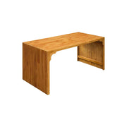 SOLARA Outdoor Timber Table - Heavy-Duty Solid Wood Construction, Weather-Protected Finish, Upgraded Slatted Design - Walnut