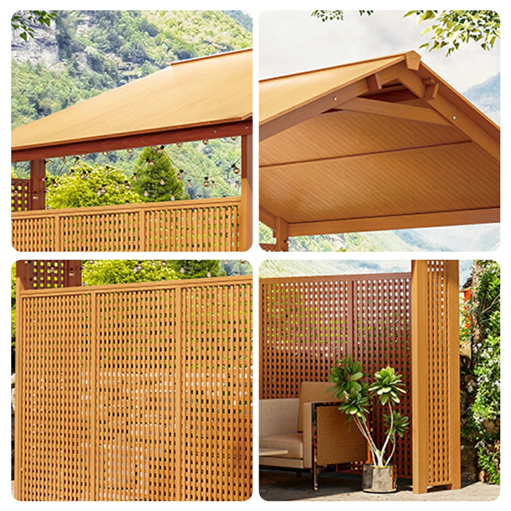 SOLARA Outdoor Pavilion - Large Heavy-Duty Gazebo with Reinforced Steel Frame & Hollow Side Panel Design - Yellow