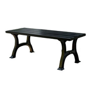 SOLARA Outdoor Bench - Durable Solid Structure with Iron Legs, Ergonomic Wide Seat, Eco-Friendly Weather-Resistant Finish - Black