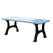 SOLARA Outdoor Bench - Durable Solid Structure with Iron Legs, Ergonomic Wide Seat, Eco-Friendly Weather-Resistant Finish - Blue