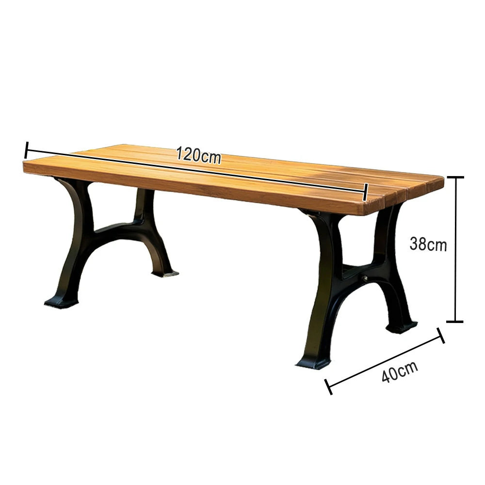 SOLARA Outdoor Bench - Durable Solid Structure with Iron Legs, Ergonomic Wide Seat, Eco-Friendly Weather-Resistant Finish - Yellow