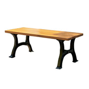 SOLARA Outdoor Bench - Durable Solid Structure with Iron Legs, Ergonomic Wide Seat, Eco-Friendly Weather-Resistant Finish - Yellow