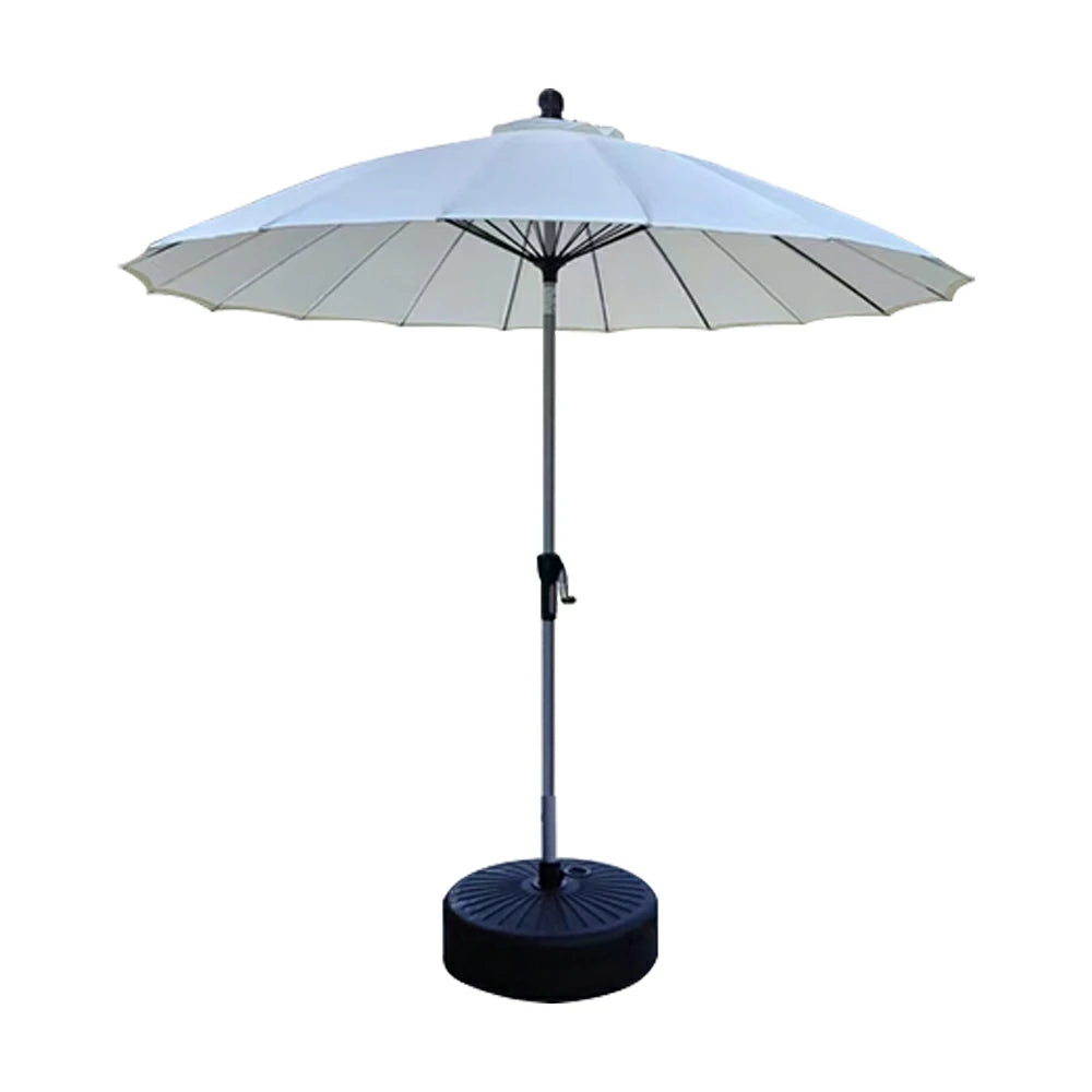 SOLARA Outdoor Patio Umbrella - 2.5m Canopy with Fiberglass Ribs, Carbon Steel Frame, UV & Rain Protection, 40L Water-Filled Base - Beige