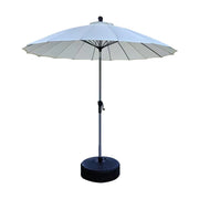 SOLARA Outdoor Patio Umbrella - 2.5m Canopy with Fiberglass Ribs, Carbon Steel Frame, UV & Rain Protection, 40L Water-Filled Base - Beige