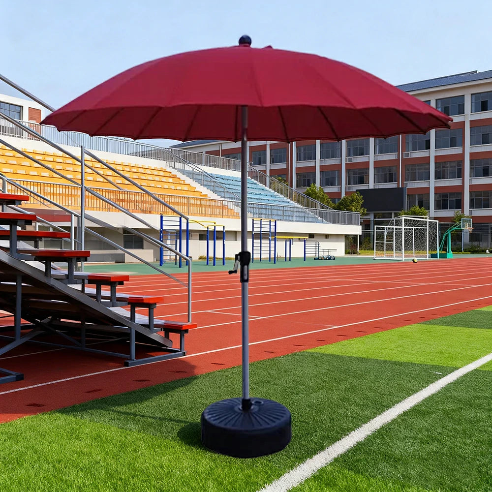 SOLARA Outdoor Patio Umbrella - 2.5m Canopy with Fiberglass Ribs, Carbon Steel Frame, UV & Rain Protection, 40L Water-Filled Base - Red