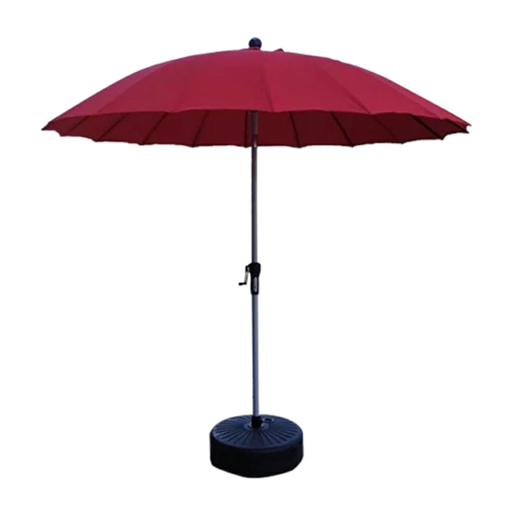 SOLARA Outdoor Patio Umbrella - 2.5m Canopy with Fiberglass Ribs, Carbon Steel Frame, UV & Rain Protection, 40L Water-Filled Base - Red