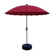 SOLARA Outdoor Patio Umbrella - 2.5m Canopy with Fiberglass Ribs, Carbon Steel Frame, UV & Rain Protection, 40L Water-Filled Base - Red