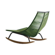 SOLARA Sleigh Rocking Chair - Smooth Rocking Motion, Handwoven Rattan with Aluminium Frame, Stable Design - Green