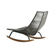 SOLARA Sleigh Rocking Chair - Smooth Rocking Motion, Handwoven Rattan with Aluminium Frame, Stable Design - Grey
