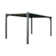 SOLARA Outdoor Canopy - Heavy-Duty Pavilion with Triangular Reinforcement & 10cm Thick Posts, High-Low Drainage Design - Grey