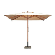 SOLARA Outdoor Patio Umbrella - 3m Square Canopy with Reinforced 8-Rib Design, Adjustable Aluminium Alloy Fittings, Sunshade & Rain Protection, 60kg Marble Base - White