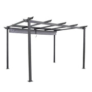 SOLARA Outdoor Canopy - Retractable Pavilion with Aluminium Frame, Foldable Canopy Roof 3x4m - Grey