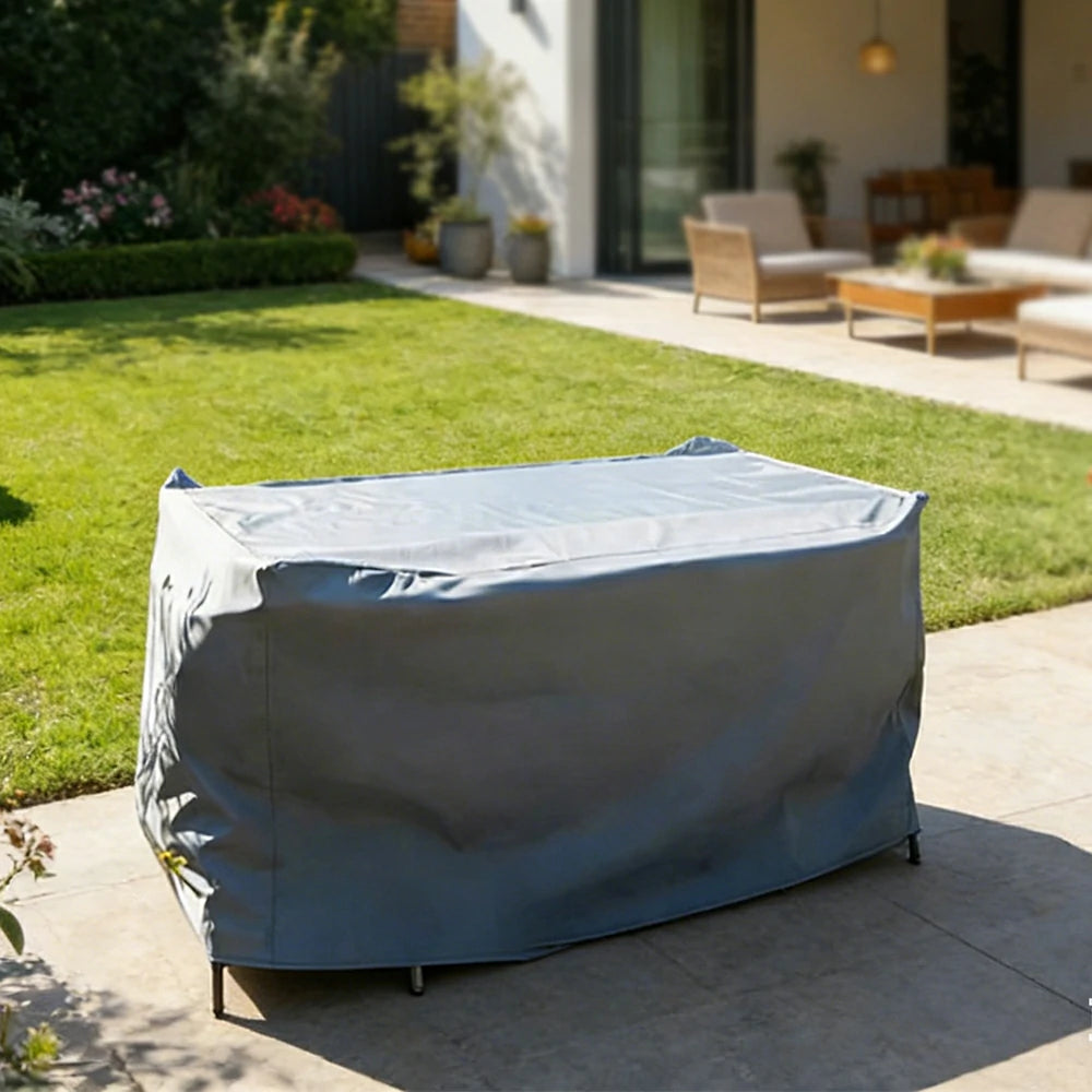 SOLARA Outdoor Table & Chair Rain Cover - Rectangular 120/180/230cm Waterproof Oxford Fabric, UV & Dust Protection for Outdoor Furniture - Grey