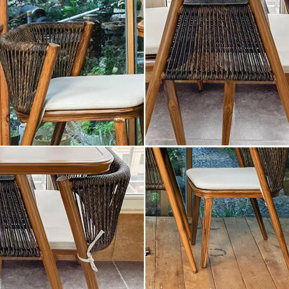 SOLARA 80cm x 80cm Rectangular Dining Set - Solid Wood Frame, 1 Table & 2 Chairs, Durable Outdoor Furniture - Brown