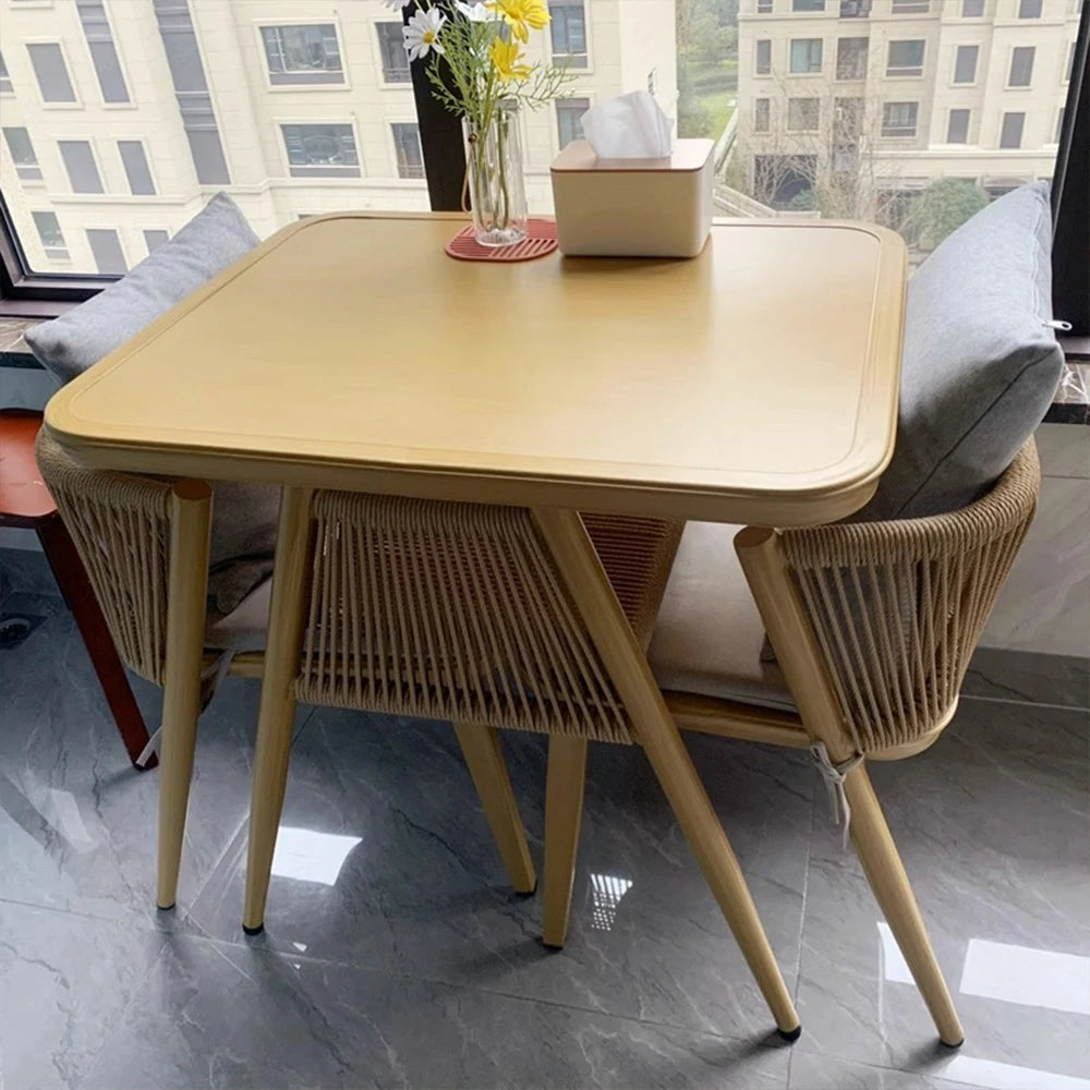 SOLARA 80cm x 80cm Rectangular Dining Set - Solid Wood Frame, 1 Table & 2 Chairs, Durable Outdoor Furniture - Wood