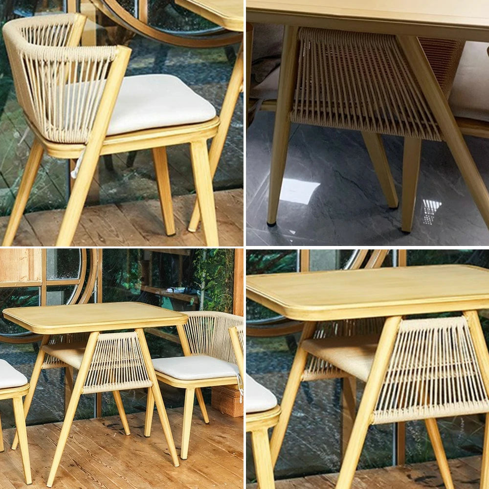 SOLARA 80cm x 80cm Rectangular Dining Set - Solid Wood Frame, 1 Table & 2 Chairs, Durable Outdoor Furniture - Wood