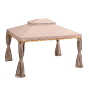 SOLARA Outdoor Canopy - 2.5x2.5m Reinforced Steel Frame with Mesh Curtains - Khaki