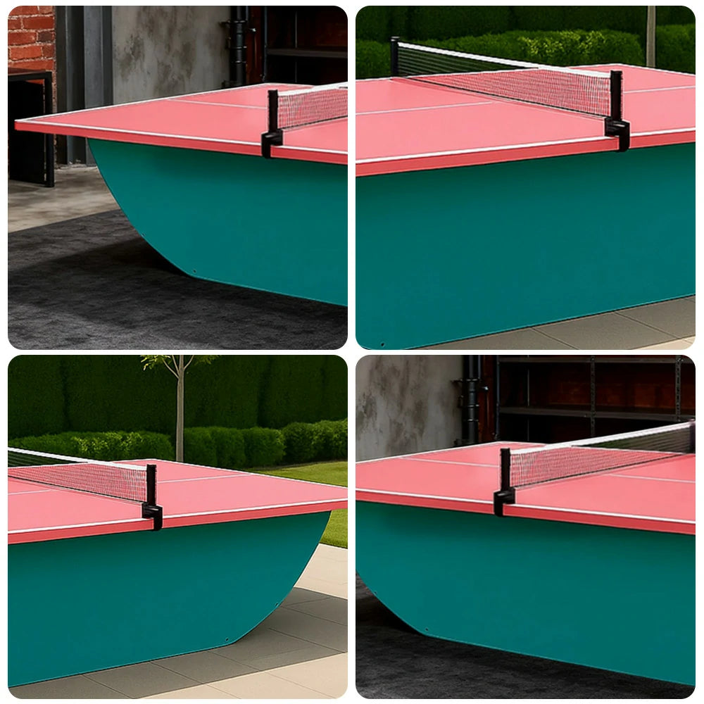 SUNNET Outdoor Waterproof 4cm Table Tennis Pingpong Table with Heavy-Duty Base and Free Accessories - Blue & Pink