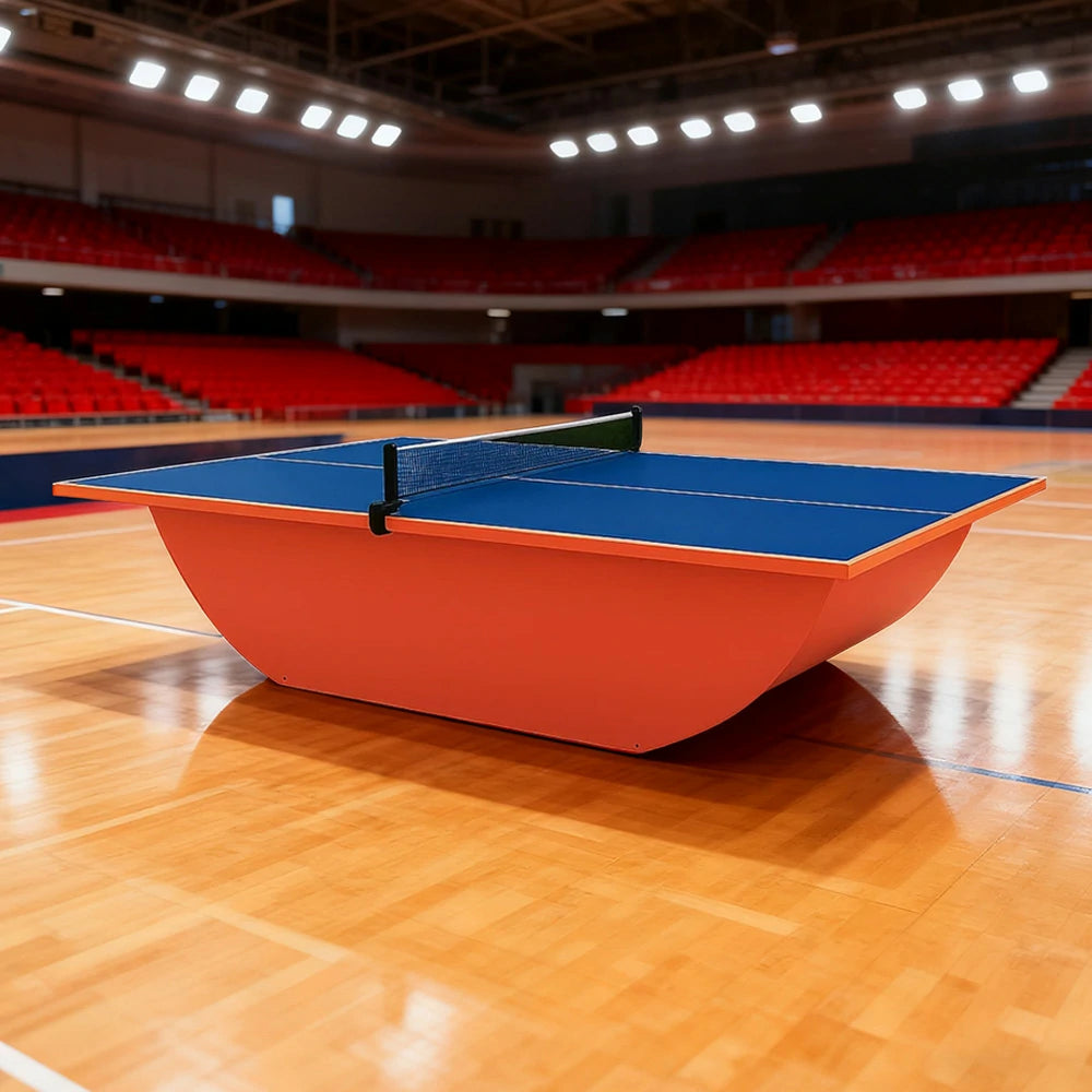 SUNNET Outdoor Waterproof 4cm Table Tennis Pingpong Table with Heavy-Duty Base and Free Accessories - Blue & Red