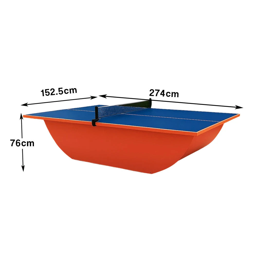 SUNNET Outdoor Waterproof 4cm Table Tennis Pingpong Table with Heavy-Duty Base and Free Accessories - Blue & Red