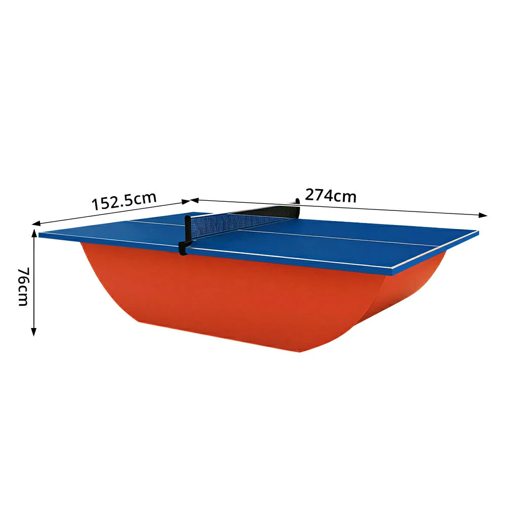 SUNNET Outdoor Waterproof 4cm Table Tennis Pingpong Table with Heavy-Duty Base and Free Accessories - Blue & Red