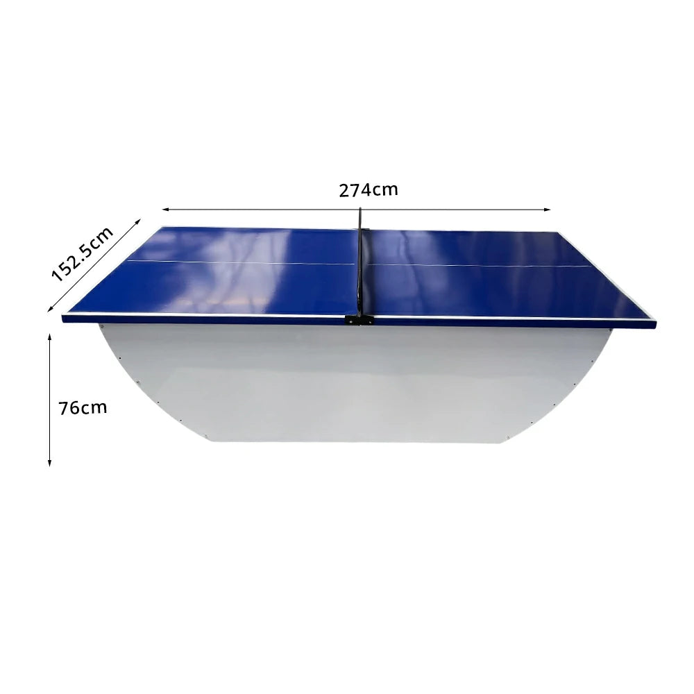 SUNNET Outdoor Waterproof 4cm Table Tennis Pingpong Table with Heavy-Duty Base and Free Accessories - Blue & White