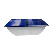SUNNET Outdoor Waterproof 4cm Table Tennis Pingpong Table with Heavy-Duty Base and Free Accessories - Blue & White