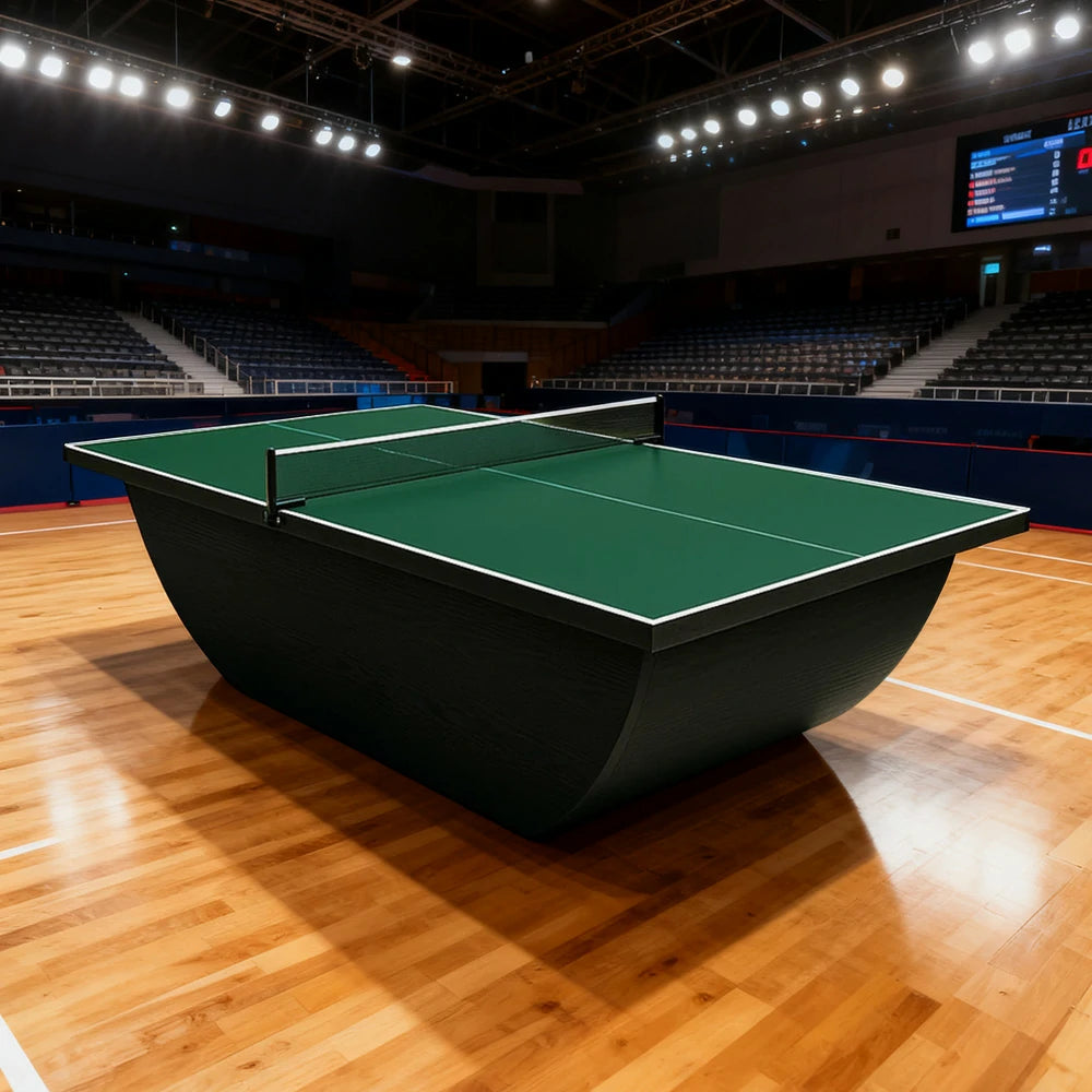 SUNNET Outdoor Waterproof 4cm Table Tennis Pingpong Table with Heavy-Duty Base and Free Accessories - Green & Black