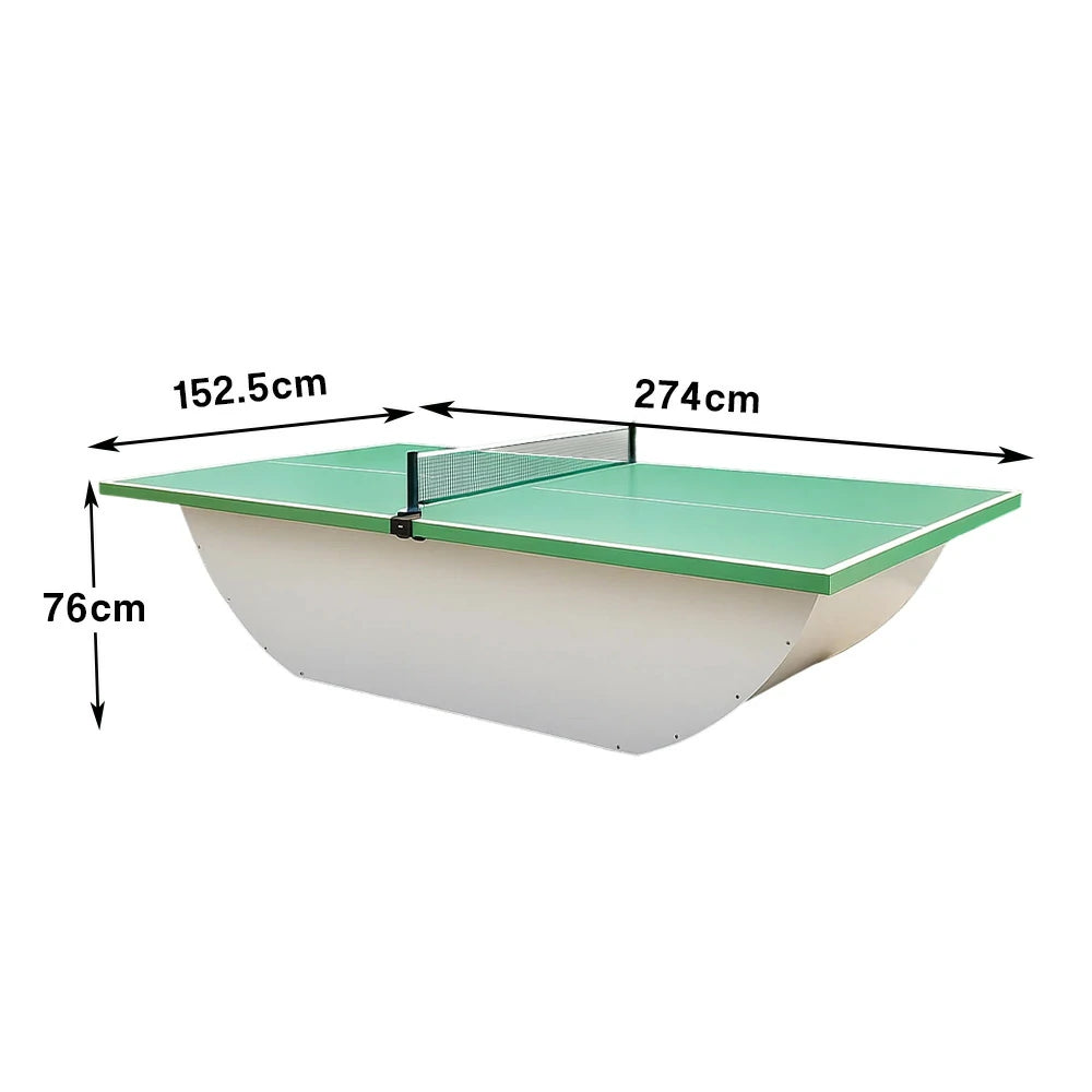 SUNNET Outdoor Waterproof 4cm Table Tennis Pingpong Table with Heavy-Duty Base and Free Accessories - Green & White