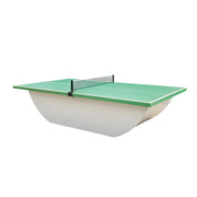 SUNNET Outdoor Waterproof 4cm Table Tennis Pingpong Table with Heavy-Duty Base and Free Accessories - Green & White