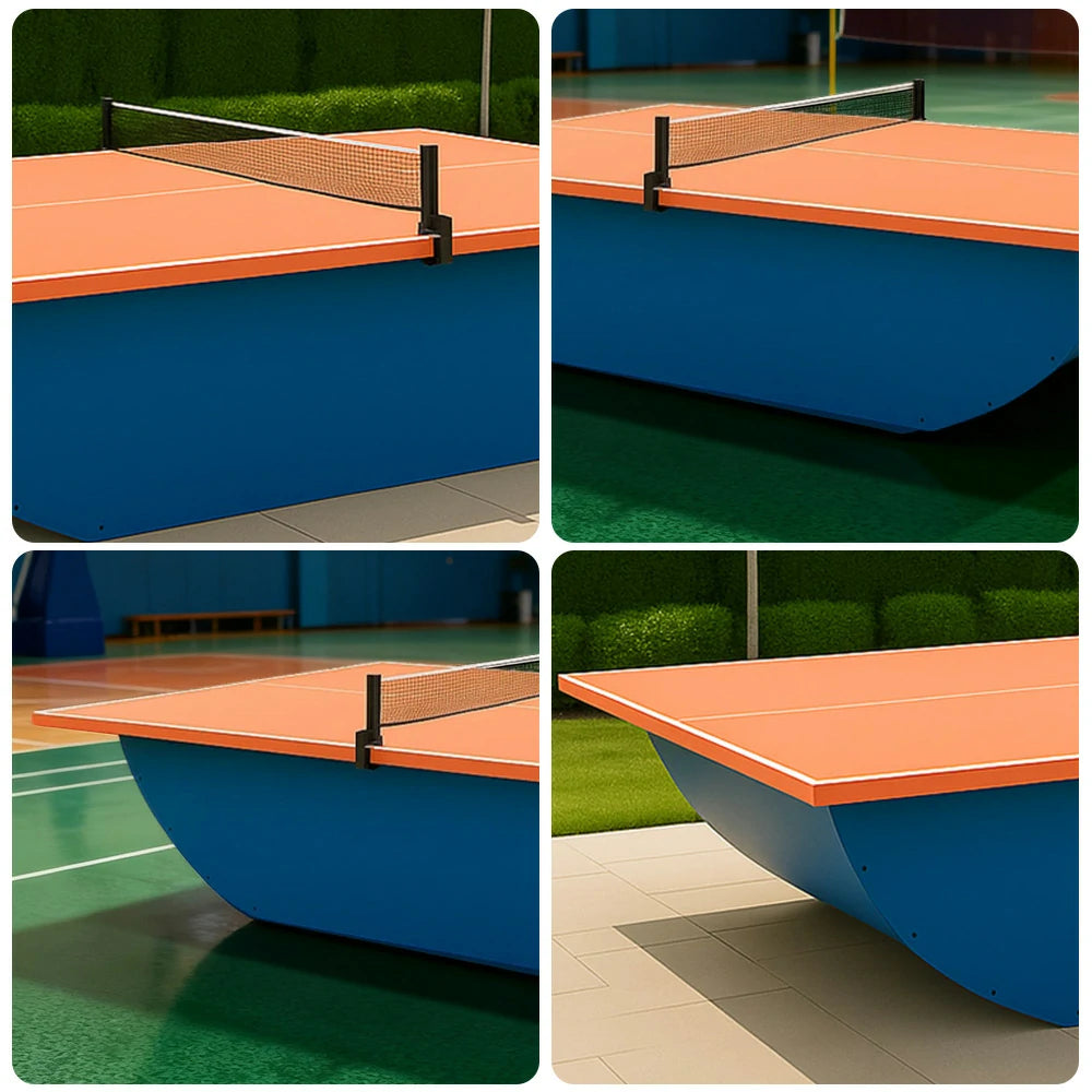 SUNNET Outdoor Waterproof 4cm Table Tennis Pingpong Table with Heavy-Duty Base and Free Accessories - Orange & Blue