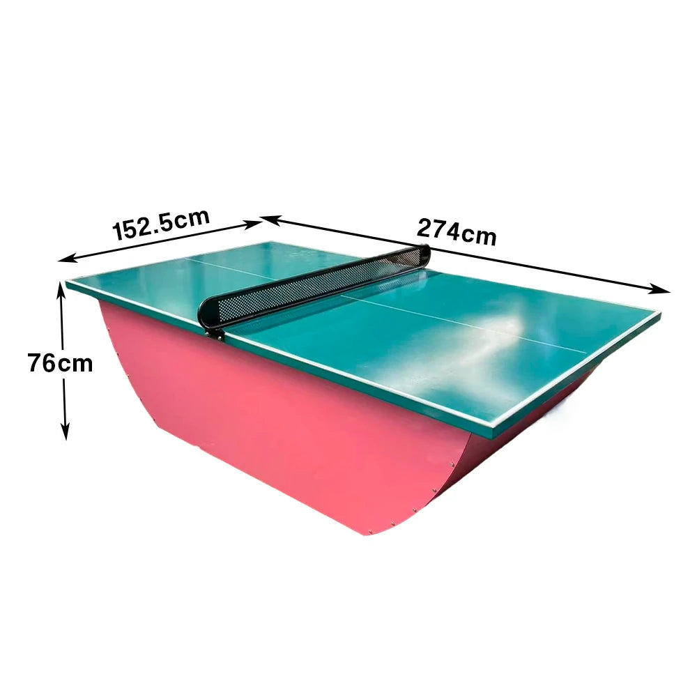 SUNNET Outdoor Waterproof 4cm Table Tennis Pingpong Table with Heavy-Duty Base and Free Accessories - Pink