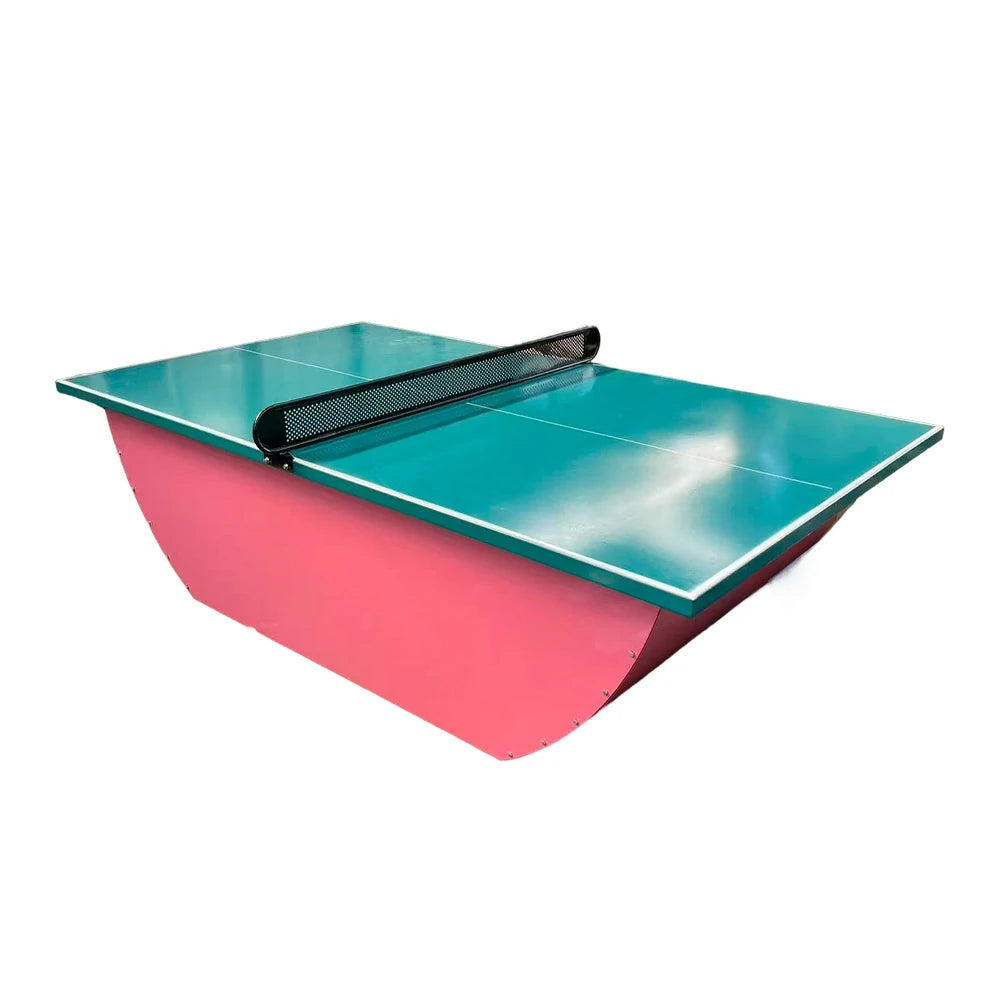 SUNNET Outdoor Waterproof 4cm Table Tennis Pingpong Table with Heavy-Duty Base and Free Accessories - Pink