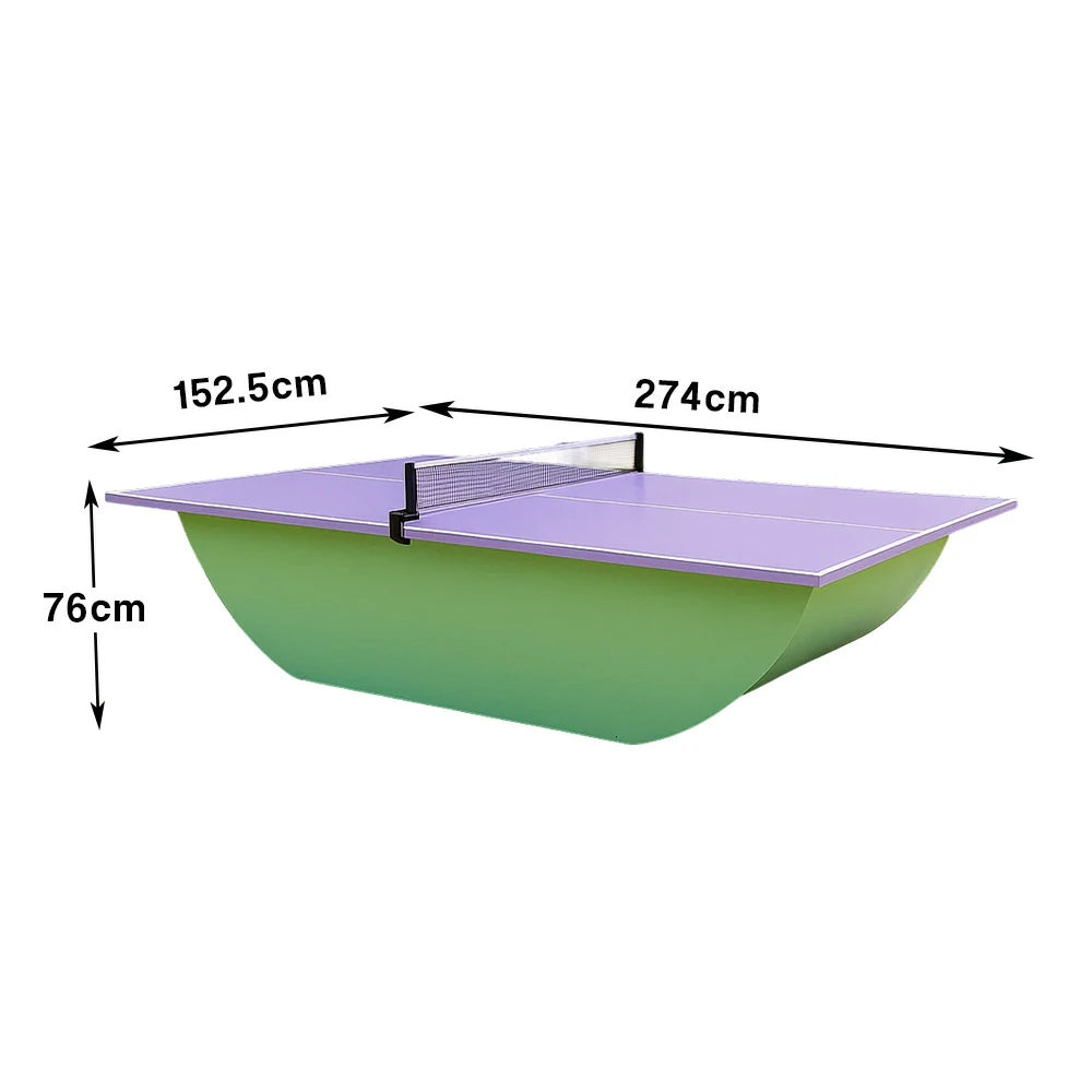 SUNNET Outdoor Waterproof 4cm Table Tennis Pingpong Table with Heavy-Duty Base and Free Accessories - Purple & Green