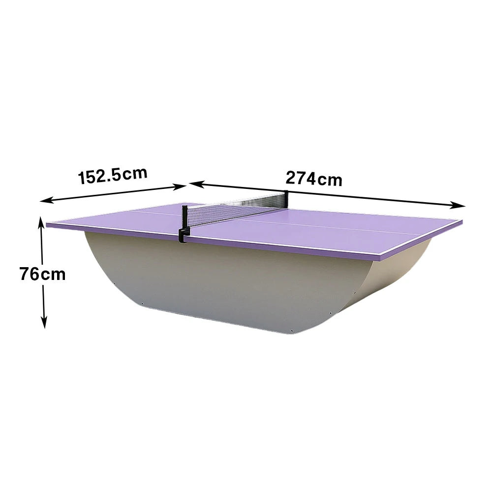 SUNNET Outdoor Waterproof 4cm Table Tennis Pingpong Table with Heavy-Duty Base and Free Accessories - Purple & White