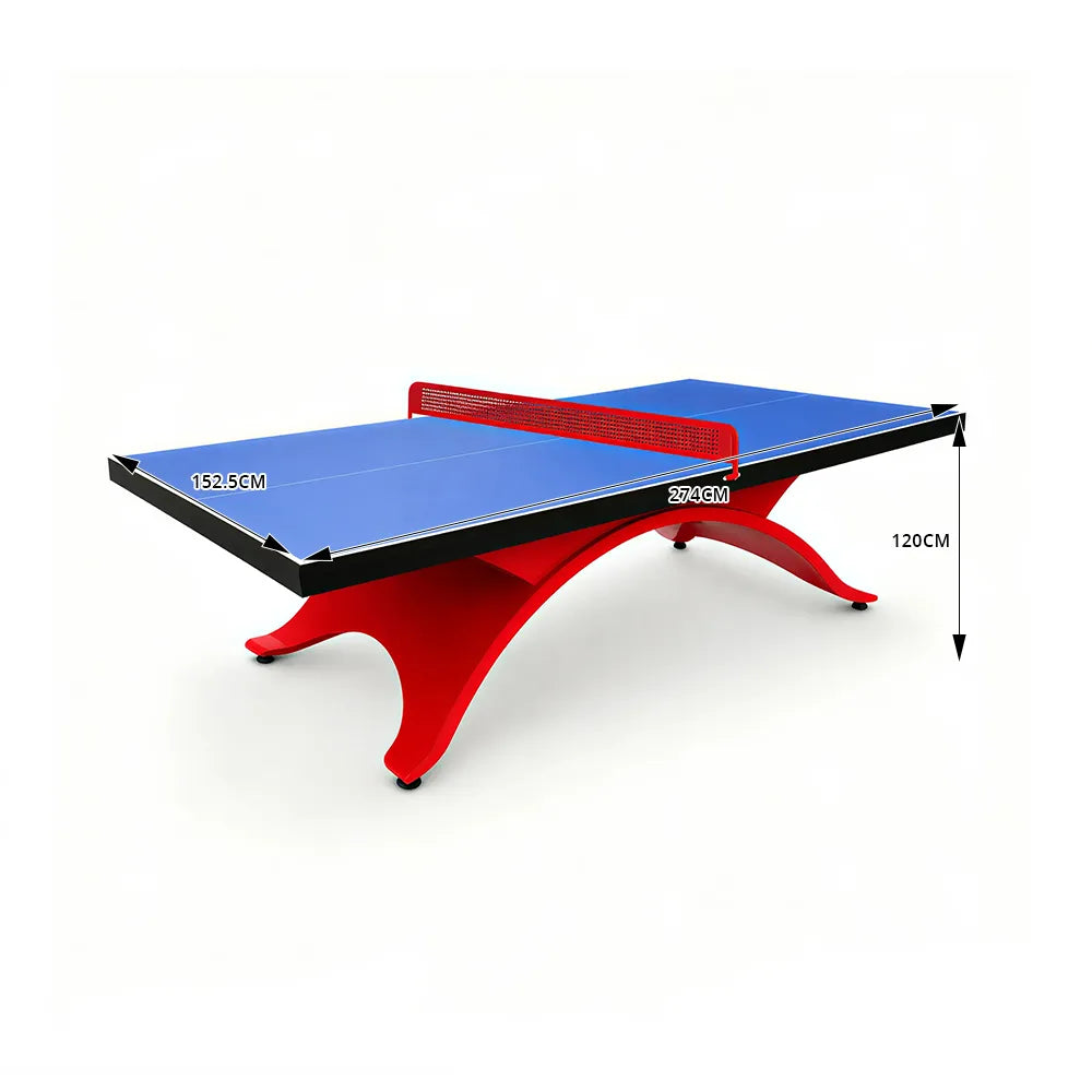 SUNNET Outdoor Table Tennis Table - 25mm SMC Professional Ping Pong Table 274cm Full Size for Backyard Club Training - Blue & Red