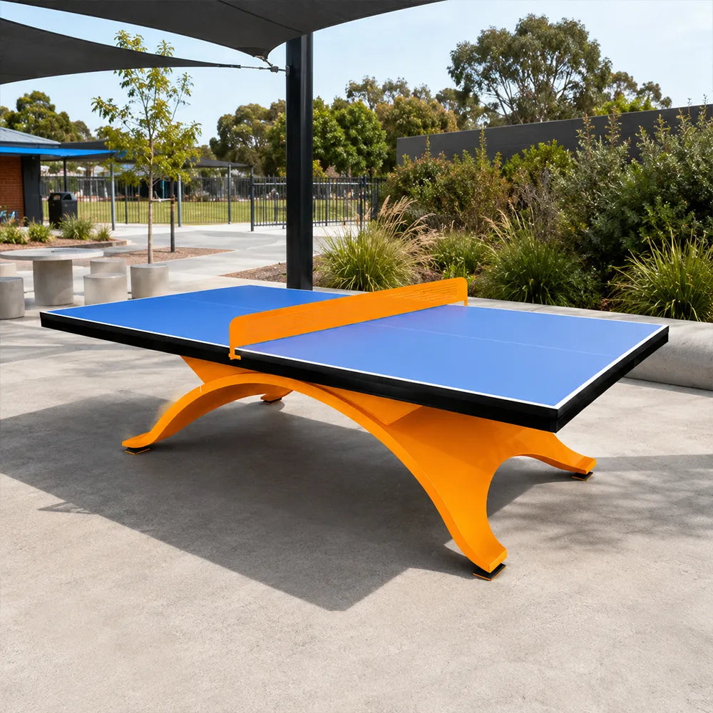 SUNNET Outdoor Table Tennis Table - 25mm SMC Professional Ping Pong Table 274cm Full Size for Backyard Club Training - Blue & Yellow