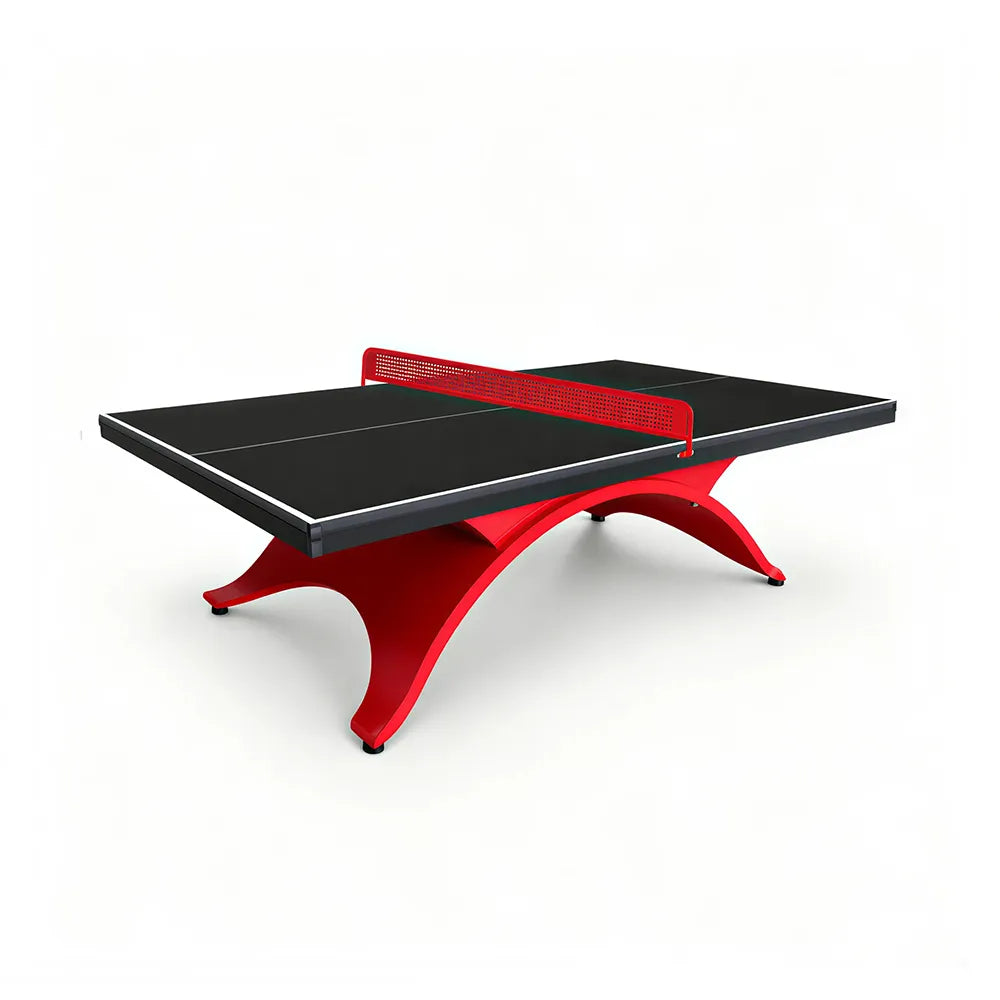 SUNNET Outdoor Table Tennis Table - 25mm SMC Professional Ping Pong Table 274cm Full Size for Backyard Club Training - Black & Red